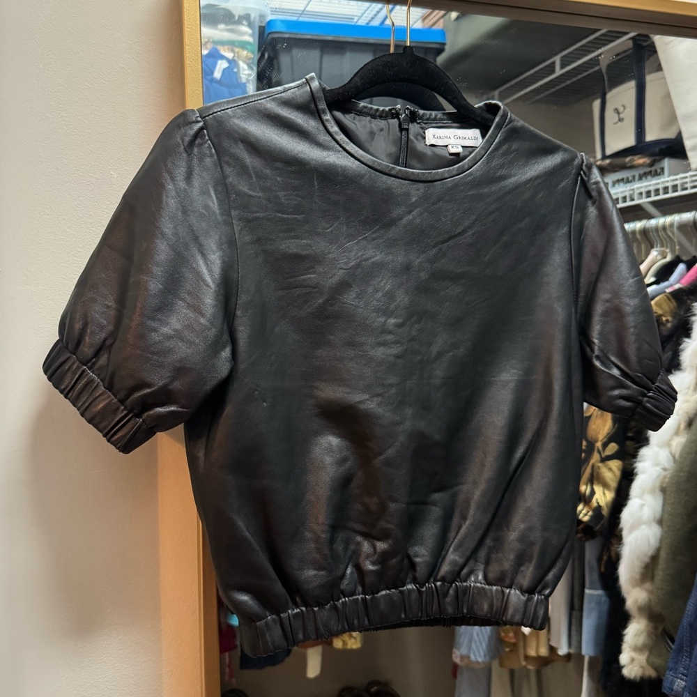 Karina Grimaldi Leather Top
